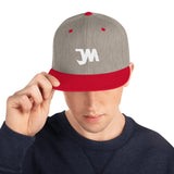 JWM Snapback Hat 1st Series (White JWM Logo) Logo Baseball Hats