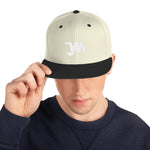 JWM Snapback Hat 1st Series (White JWM Logo) Logo Baseball Hats