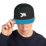 JWM Snapback Hat 1st Series (White JWM Logo) Logo Baseball Hats