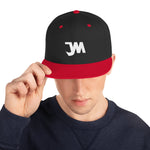 JWM Snapback Hat 1st Series (White JWM Logo) Logo Baseball Hats