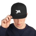 JWM Snapback Hat 1st Series (White JWM Logo) Logo Baseball Hats