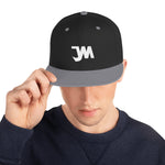 JWM Snapback Hat 1st Series (White JWM Logo) Logo Baseball Hats