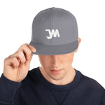 JWM Snapback Hat 1st Series (White JWM Logo) Logo Baseball Hats