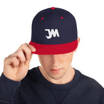 JWM Snapback Hat 1st Series (White JWM Logo) Logo Baseball Hats